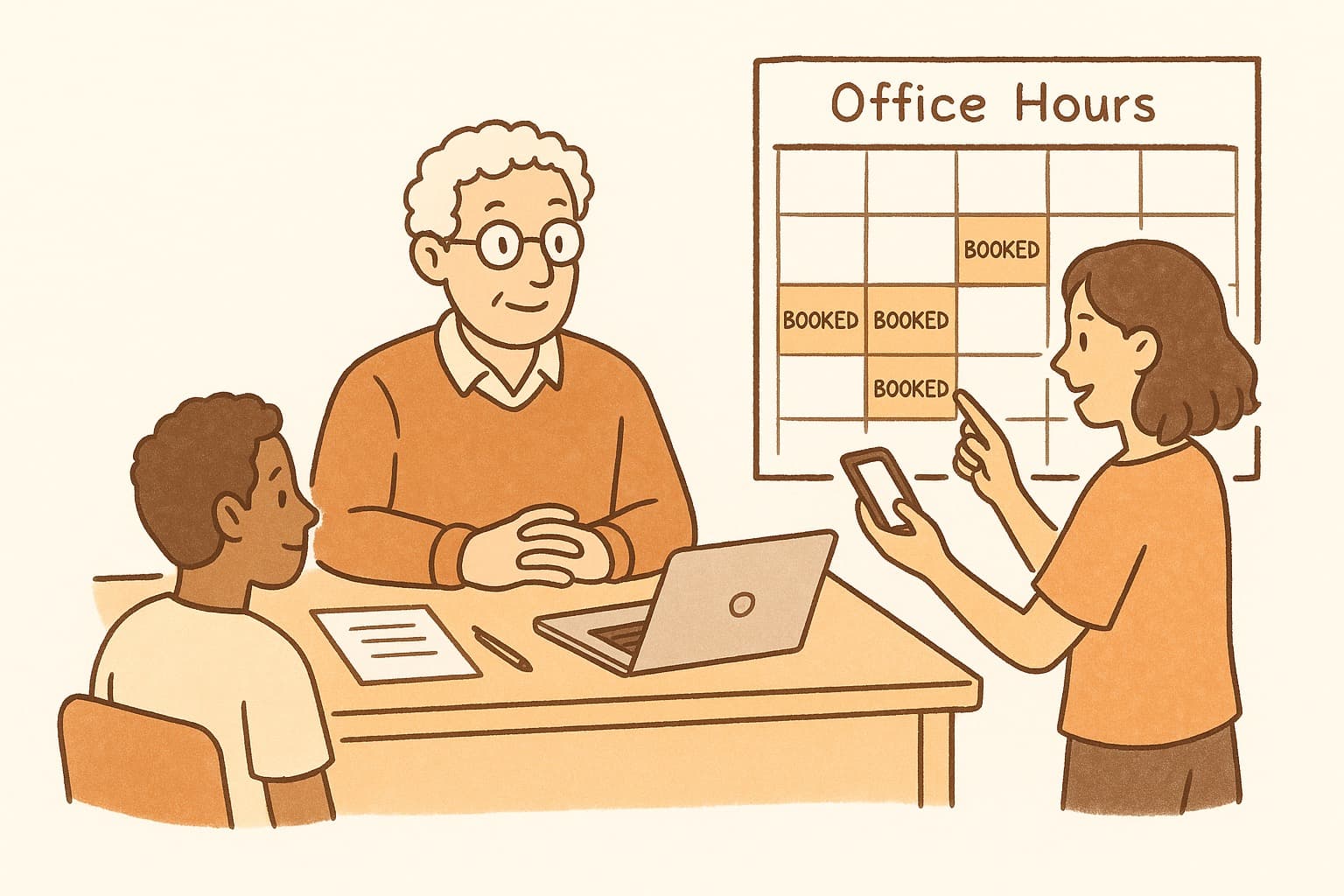 How Professors Schedule Office Hours with Students Efficiently